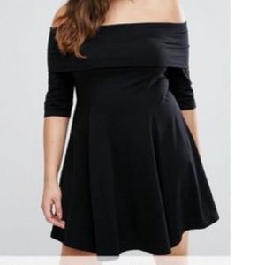 Off the shoulder black dress